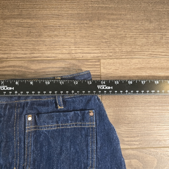 Boden Mini Skirt Women 4 Dark Denim Jean Front Back Patch Pockets A-Line Y2K 90s - Picture 4 of 9